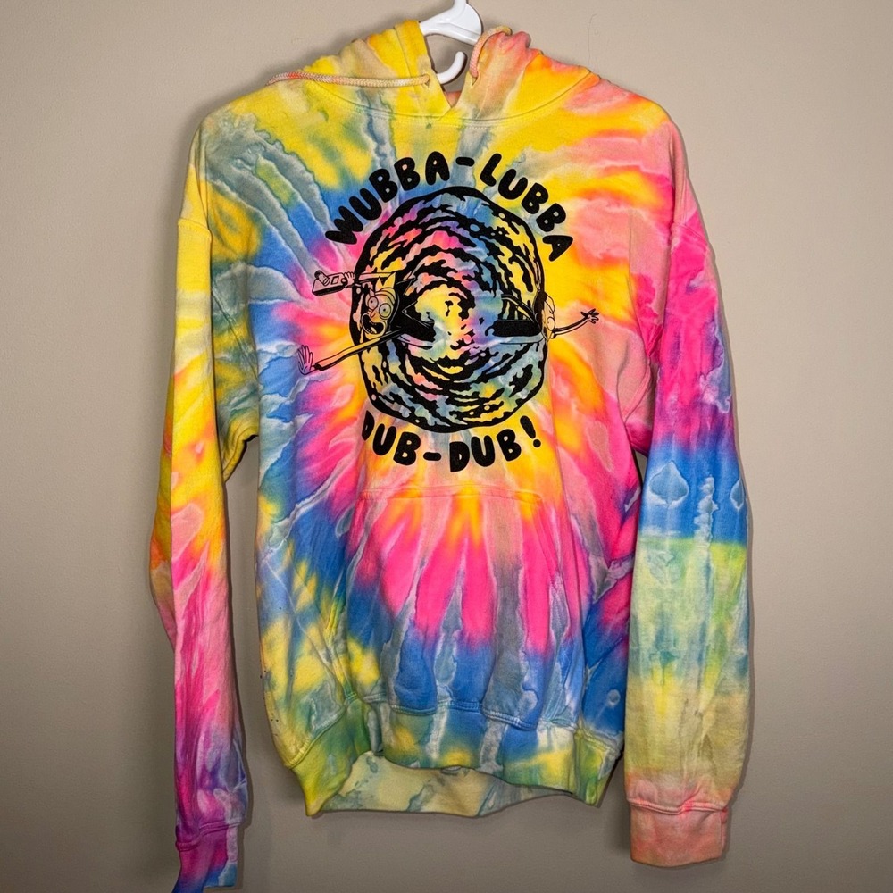 Rick and Morty Adult Swim Wubba Lubba Dub Dub Ripple Junction Tie Dye Hoodie M